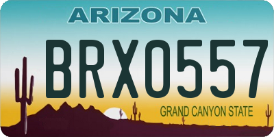 AZ license plate BRX0557