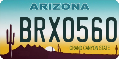 AZ license plate BRX0560