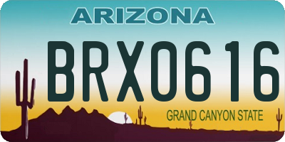 AZ license plate BRX0616
