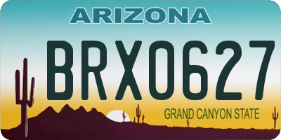 AZ license plate BRX0627
