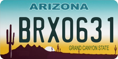 AZ license plate BRX0631