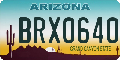 AZ license plate BRX0640