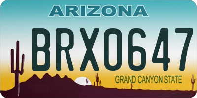 AZ license plate BRX0647