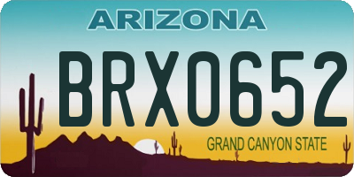 AZ license plate BRX0652