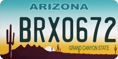 AZ license plate BRX0672
