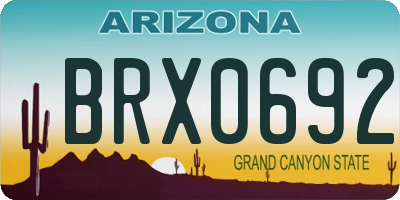 AZ license plate BRX0692