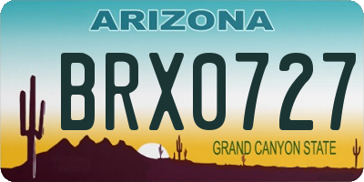 AZ license plate BRX0727
