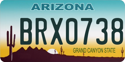 AZ license plate BRX0738
