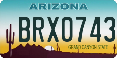 AZ license plate BRX0743