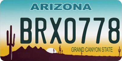 AZ license plate BRX0778