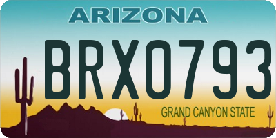 AZ license plate BRX0793
