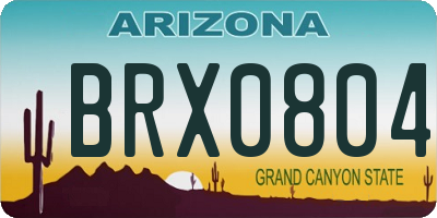 AZ license plate BRX0804