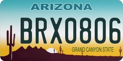 AZ license plate BRX0806