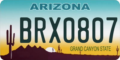 AZ license plate BRX0807
