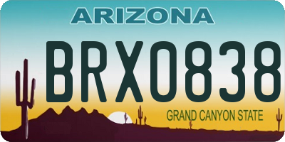 AZ license plate BRX0838