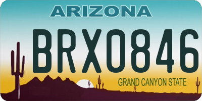 AZ license plate BRX0846