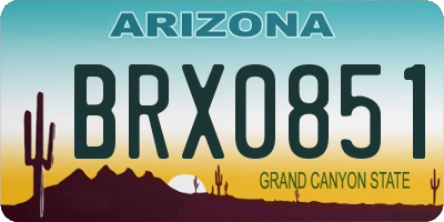 AZ license plate BRX0851
