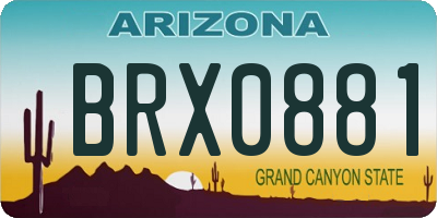 AZ license plate BRX0881