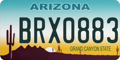AZ license plate BRX0883