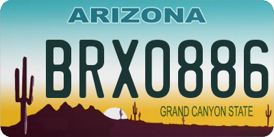 AZ license plate BRX0886