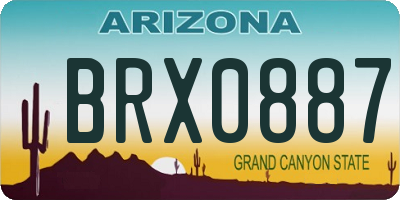 AZ license plate BRX0887