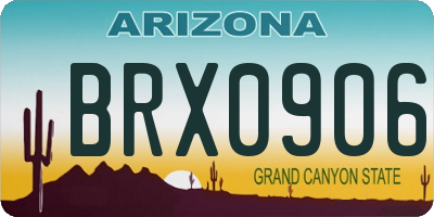AZ license plate BRX0906