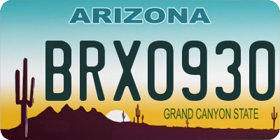 AZ license plate BRX0930