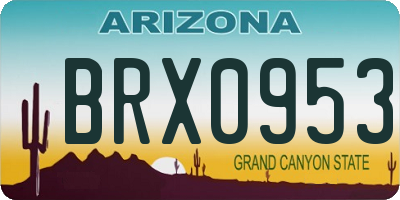 AZ license plate BRX0953
