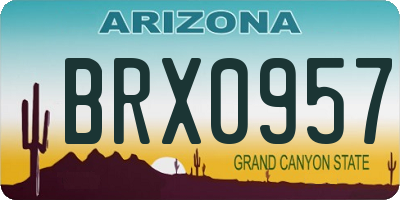 AZ license plate BRX0957