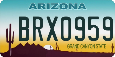 AZ license plate BRX0959