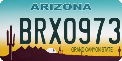 AZ license plate BRX0973