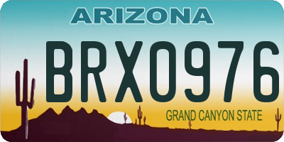 AZ license plate BRX0976