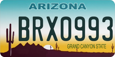AZ license plate BRX0993