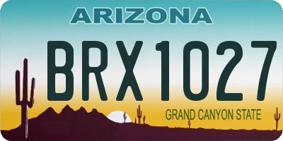 AZ license plate BRX1027