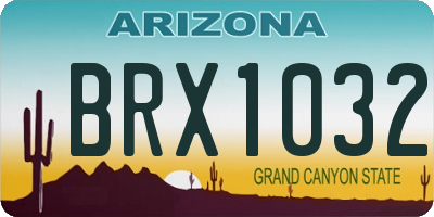AZ license plate BRX1032