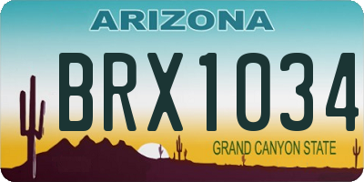 AZ license plate BRX1034