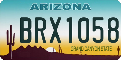 AZ license plate BRX1058