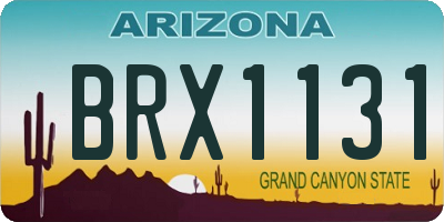 AZ license plate BRX1131