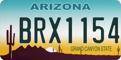 AZ license plate BRX1154