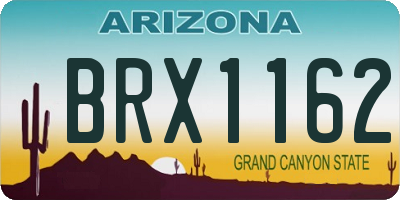 AZ license plate BRX1162