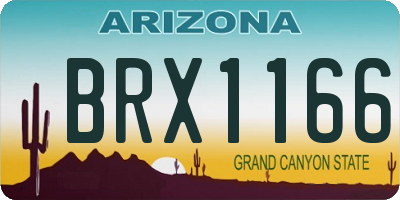 AZ license plate BRX1166
