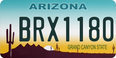 AZ license plate BRX1180