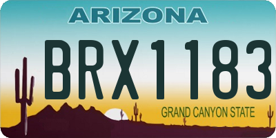 AZ license plate BRX1183