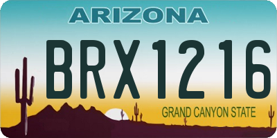 AZ license plate BRX1216
