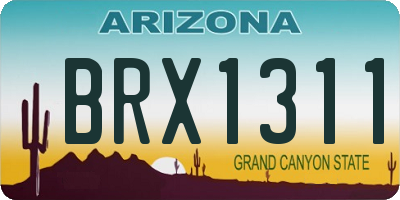 AZ license plate BRX1311