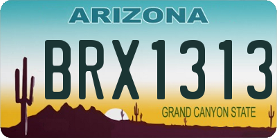 AZ license plate BRX1313