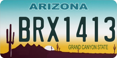 AZ license plate BRX1413