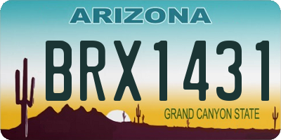 AZ license plate BRX1431