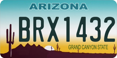 AZ license plate BRX1432