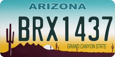 AZ license plate BRX1437